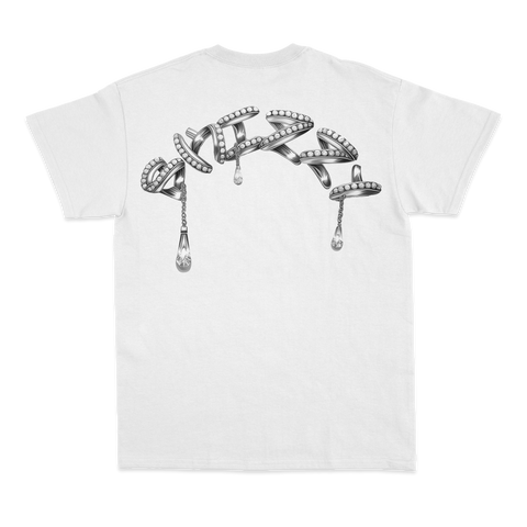 Chrome Over Sized White Tee