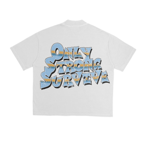 Trump Only Strong Survive Over Sized Tee - Blue