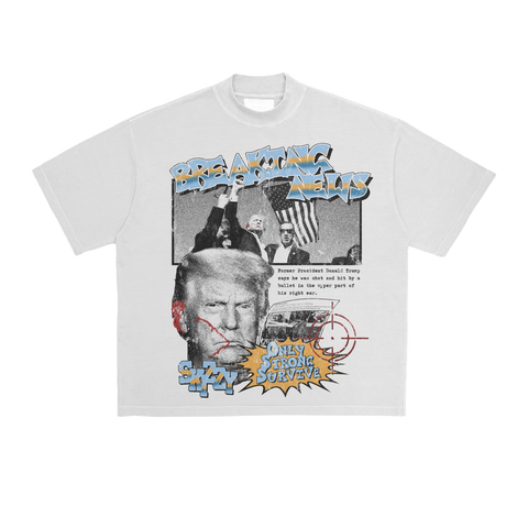 Trump Only Strong Survive Over Sized Tee - Blue