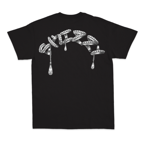 Chrome Over Sized Black Tee